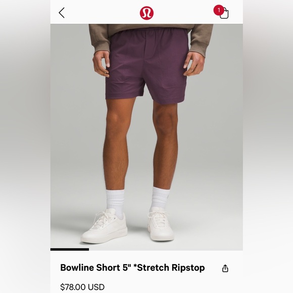 Lululemon Bowline 5’ short - Picture 2 of 2